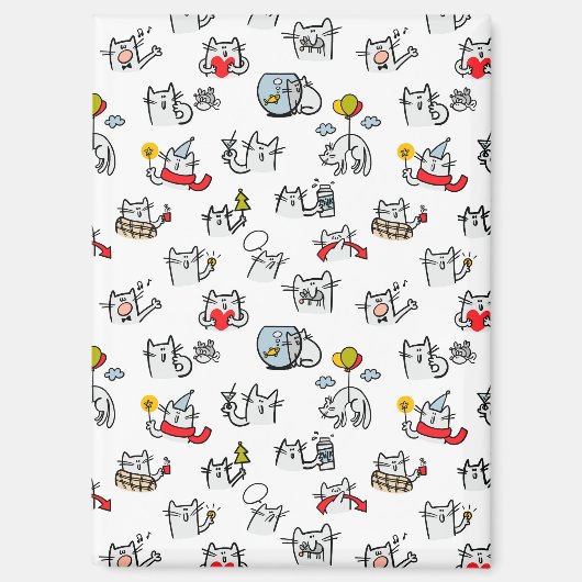 Hübsche Katzen, Milch und Magie. Magnet (Vorderseite)