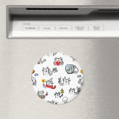 Hübsche Katzen, Milch und Magie. Magnet (In Situ (Geschirrspüler))