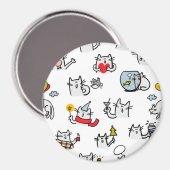 Hübsche Katzen, Milch und Magie. Magnet (Vorderseite/Rückseite)