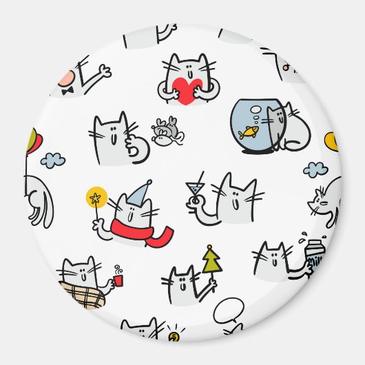 Hübsche Katzen, Milch und Magie. Magnet (Vorne)