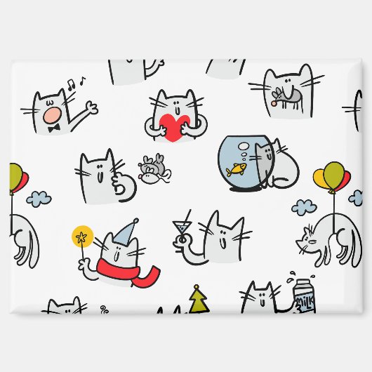 Hübsche Katzen, Milch und Magie. Magnet (Vorderseite)