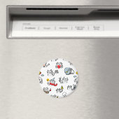 Hübsche Katzen, Milch und Magie. Magnet (In Situ (Geschirrspüler))