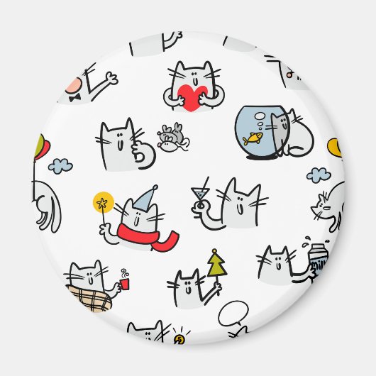 Hübsche Katzen, Milch und Magie. Magnet (Vorne)