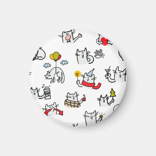 Hübsche Katzen, Milch und Magie. Magnet (Vorne)