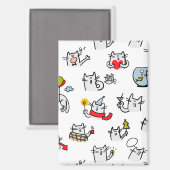Hübsche Katzen, Milch und Magie. Magnet (Vorderseite/Rückseite)