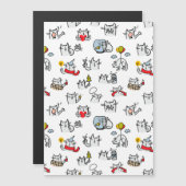 Hübsche Katzen, Milch und Magie. Magneteinladung (Vorne/Hinten)