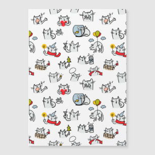 Hübsche Katzen, Milch und Magie. Magneteinladung