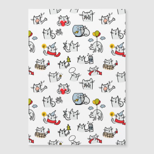 Hübsche Katzen, Milch und Magie. Magneteinladung (Vorderseite)