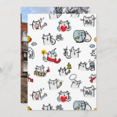 Hübsche Katzen, Milch und Magie. Menükarte (Vorne/Hinten)