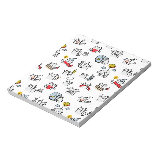 Hübsche Katzen, Milch und Magie. Notizblock (Rotiert)