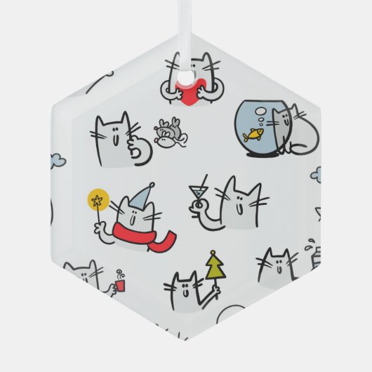 Hübsche Katzen, Milch und Magie. Ornament Aus Glas (Vorderseite)