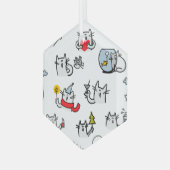 Hübsche Katzen, Milch und Magie. Ornament Aus Glas (Vorderseite Links)