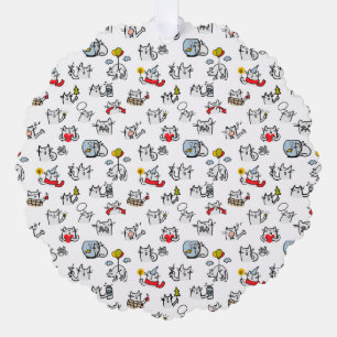 Hübsche Katzen, Milch und Magie. Ornament Karte