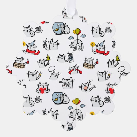 Hübsche Katzen, Milch und Magie. Ornament Karte (Vorderseite)