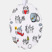 Hübsche Katzen, Milch und Magie. Ornament Karte (Links)