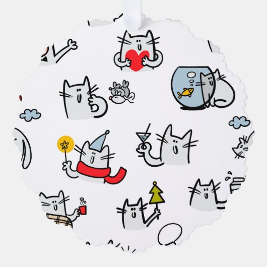 Hübsche Katzen, Milch und Magie. Ornament Karte (Vorderseite)