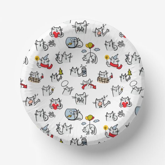 Hübsche Katzen, Milch und Magie. Pappteller (Vorderseite)