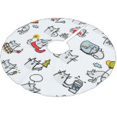 Hübsche Katzen, Milch und Magie. Polyester Weihnachtsbaumdecke (Schrägansicht)