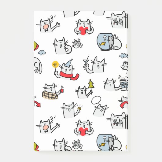 Hübsche Katzen, Milch und Magie. Post-it Klebezettel (Vorderseite)