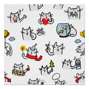 Hübsche Katzen, Milch und Magie. Poster