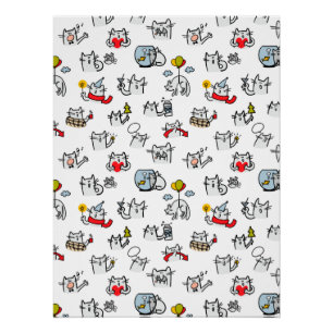 Hübsche Katzen, Milch und Magie. Poster