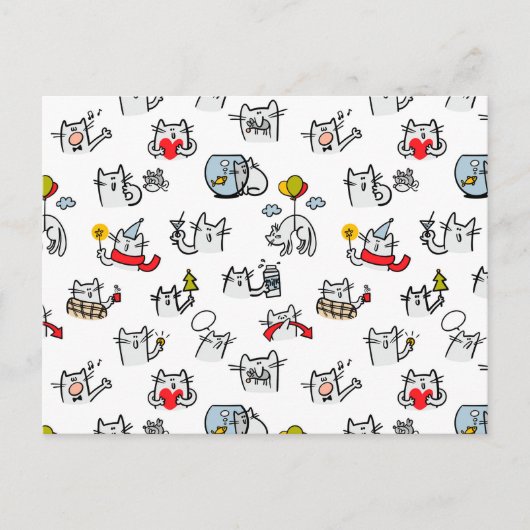 Hübsche Katzen, Milch und Magie. Postkarte (Vorderseite)