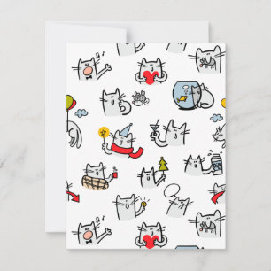 Hübsche Katzen, Milch und Magie. RSVP Karte