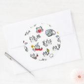 Hübsche Katzen, Milch und Magie. Runder Aufkleber (Umschlag)