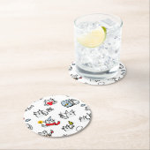 Hübsche Katzen, Milch und Magie. Runder Pappuntersetzer (Vor Ort)