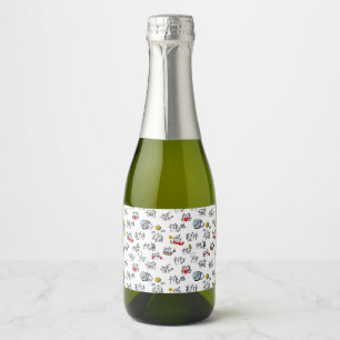 Hübsche Katzen, Milch und Magie. Schaumweinetikett