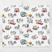 Hübsche Katzen, Milch und Magie. Schaumweinetikett (Einzelnes Label)