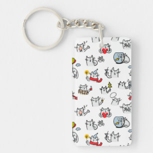 Hübsche Katzen, Milch und Magie. Schlüsselanhänger