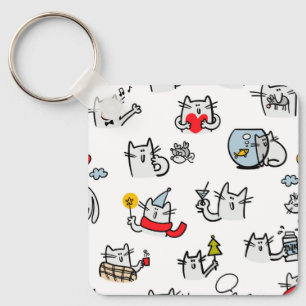 Hübsche Katzen, Milch und Magie. Schlüsselanhänger