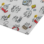 Hübsche Katzen, Milch und Magie. Schneidebrett (Ecke)