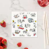 Hübsche Katzen, Milch und Magie. Serviette (Beispiel)
