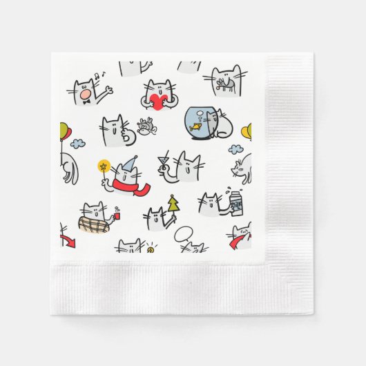 Hübsche Katzen, Milch und Magie. Serviette (Vorderseite)