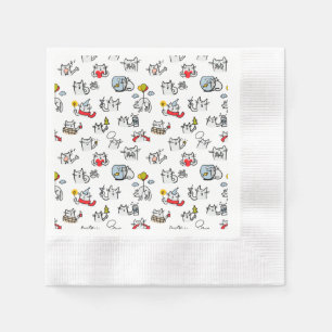 Hübsche Katzen, Milch und Magie. Serviette