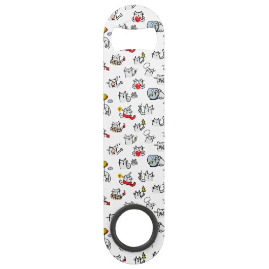 Hübsche Katzen, Milch und Magie. Speed Flaschenöffner (Vorderseite)