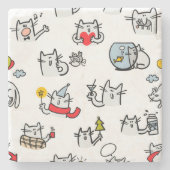 Hübsche Katzen, Milch und Magie. Steinuntersetzer (Vorderseite)