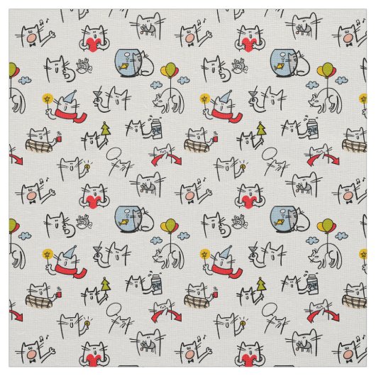 Hübsche Katzen, Milch und Magie. Stoff (Muster)