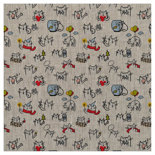 Hübsche Katzen, Milch und Magie. Stoff (Muster)