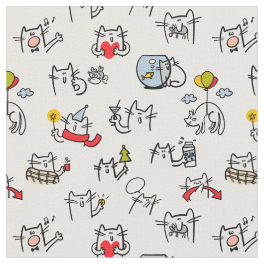 Hübsche Katzen, Milch und Magie. Stoff (Nahaufnahme)