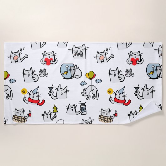 Hübsche Katzen, Milch und Magie. Strandtuch (Vorderseite)