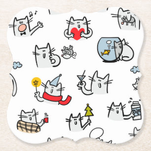 Hübsche Katzen, Milch und Magie. Untersetzer