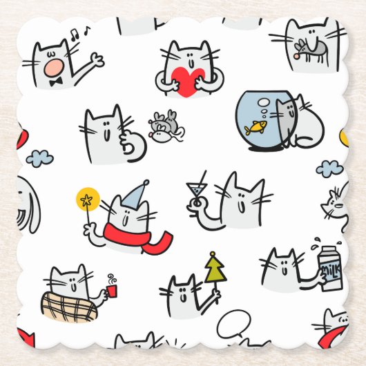 Hübsche Katzen, Milch und Magie. Untersetzer (Vorderseite)