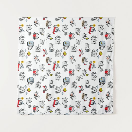 Hübsche Katzen, Milch und Magie. Wandteppich (Vorderseite (Horizontal))