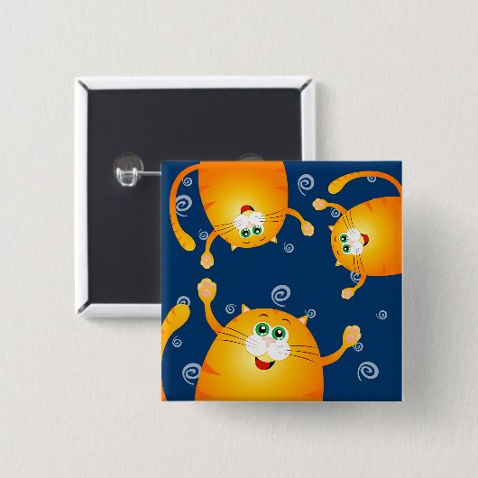 Hübsche Katzen, quadratischer Magnet Button (Vorne & Hinten)
