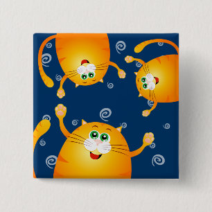Hübsche Katzen, quadratischer Magnet Button