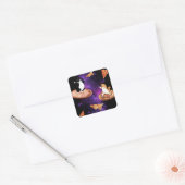 Hübsche Katzen reiten auf Platz Quadratischer Aufkleber (Umschlag)