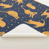 Hübsche Katzen, Sterne, Weltraummuster. Sherpadecke (3/4)